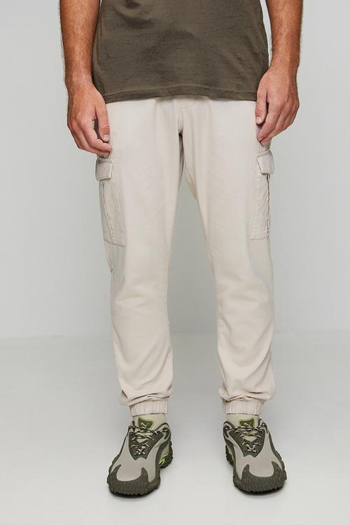 Cotton Twill Cuff Pant - Stone