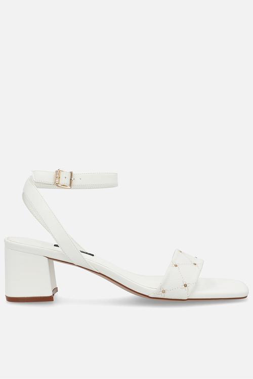 Manl Ankle Strap heel - White