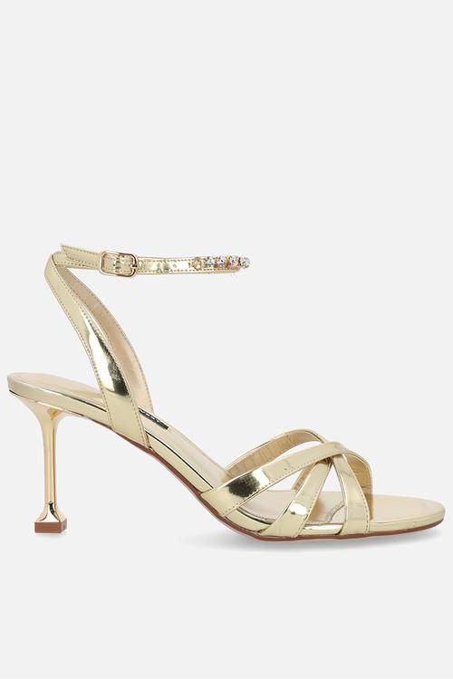 Fran  ankle strap heel - gold