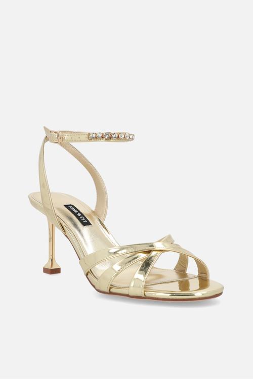 Fran  ankle strap heel - gold