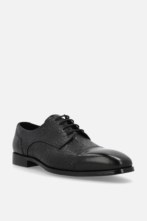 Textured Toe Cap  Derby - Black
