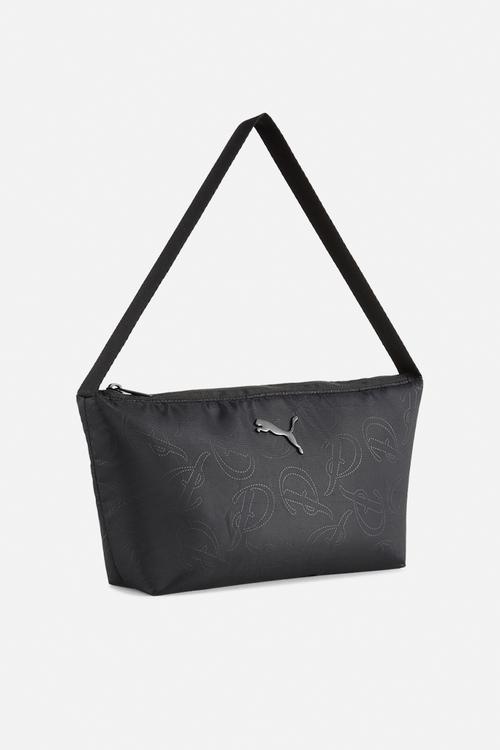 Pop slouchy hobo bag- puma black-puma script aop