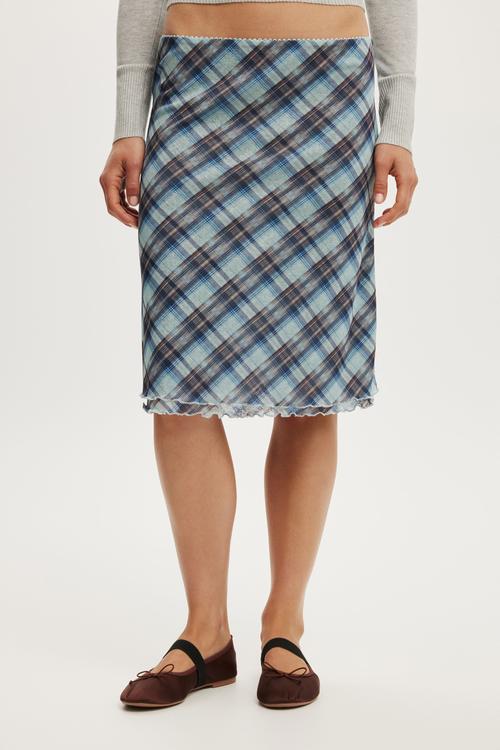 Molly slip skirt - mila asym check cosmic star