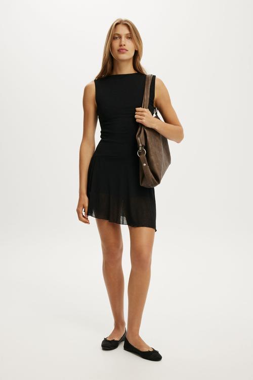 Molly mesh mini dress - black
