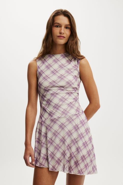 Molly mesh mini dress - mila asym digital violet