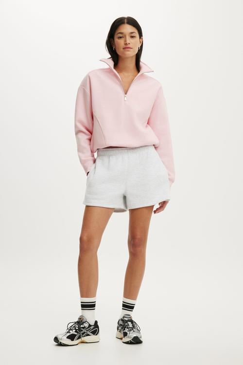Plush Half Zip Sweatshirt - Cherry Dream