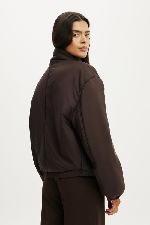 Ultra Light Padded Bomber Jacket - French Roast