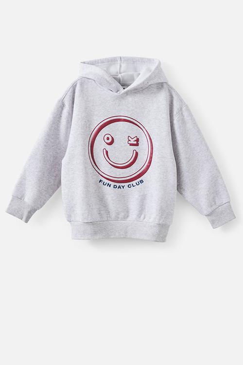 Sammy Oversized Hoodie - Grey Marle/Fun Day Club