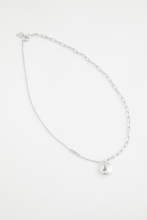 Rolling Hearts 16-18'' Half Round Chain Heart - Silver