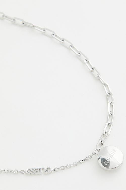 Rolling Hearts 16-18'' Half Round Chain Heart - Silver