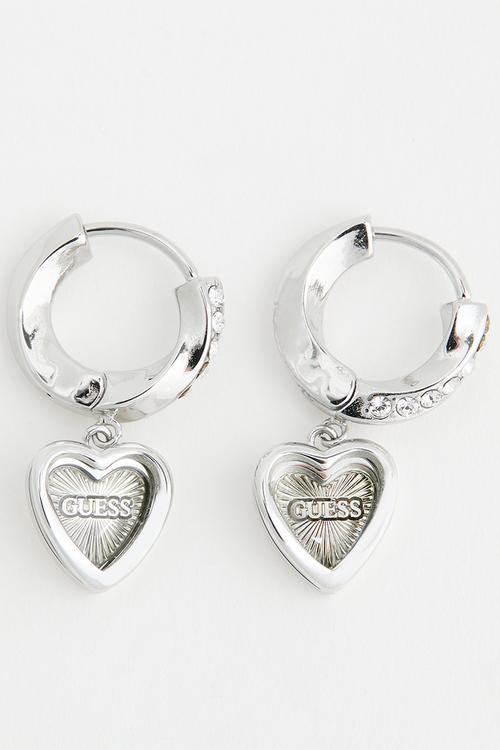 Mon Amour 10mm Heart Mini Huggies - Silver