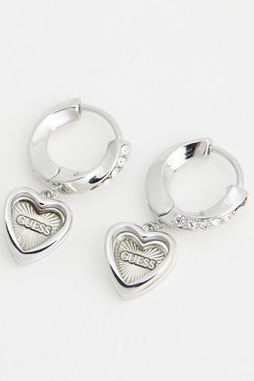 Mon Amour 10mm Heart Mini Huggies - Silver