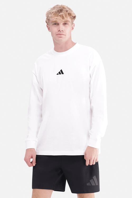Essentials Plus Loose Fit Small Logo Long Sleeve Tee - White / black