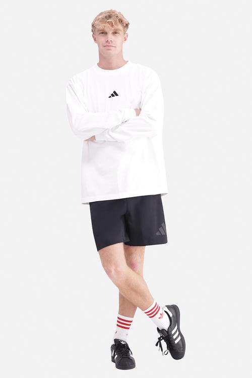 Essentials Plus Loose Fit Small Logo Long Sleeve Tee - White / black