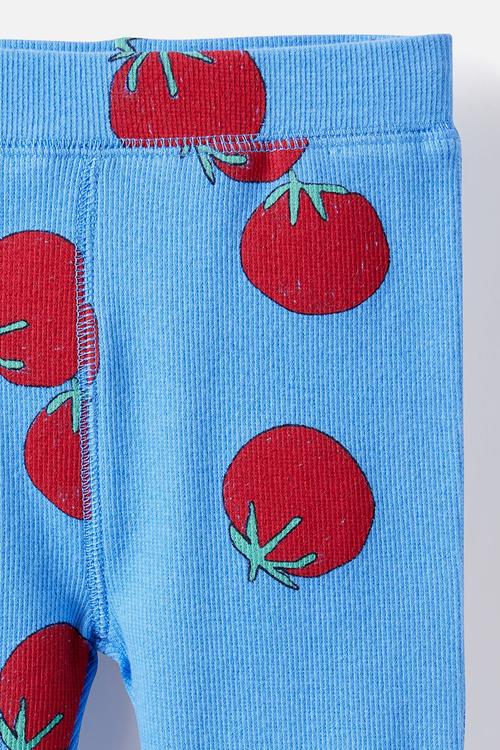 The Row Rib Skinny Legging - Blue Bonnet/Tomatoes