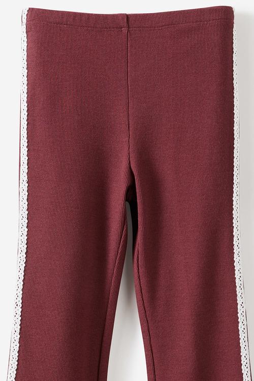 Francine Flare Pant - Bordeaux/Lace Side Stripe