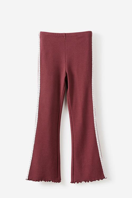 Francine Flare Pant - Bordeaux/Lace Side Stripe