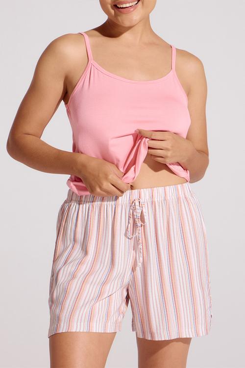 Sundowners viscose woven short - pink stripe