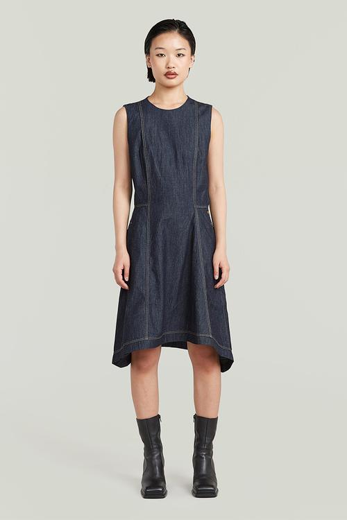 Short Flare dress s\l wmn - Rinsed