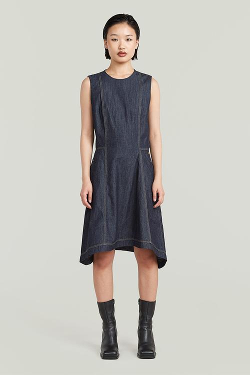 Short Flare dress s\l wmn - Rinsed