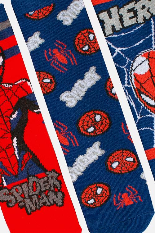 Spiderman 3 Pack Anklet Socks - Blue & Red
