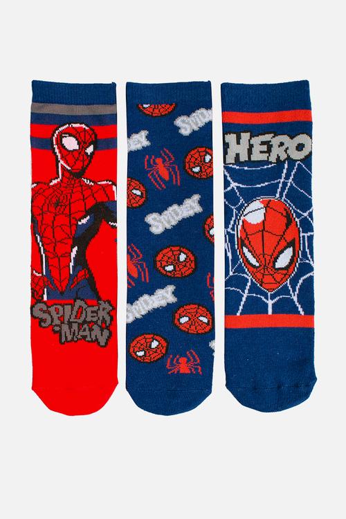 Spiderman 3 Pack Anklet Socks - Blue & Red