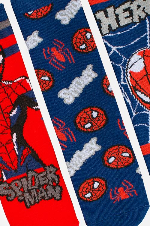 Spiderman 3 Pack Anklet Socks - Red & Blue