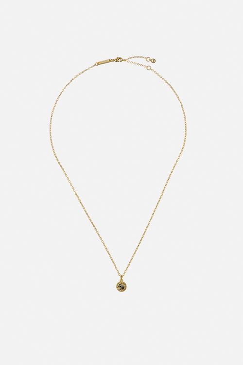 Soltell solitaire sparkle crystal pendant necklace - gold/black