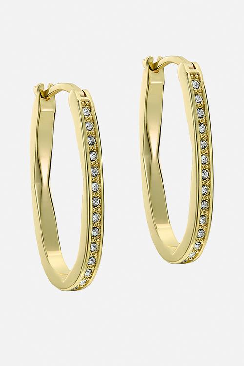 Shivanna crystal shimmer hoop earrings - gold