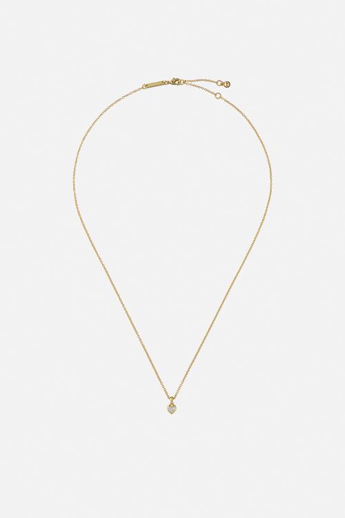 Harlow mini crystal heart pendant necklace - gold
