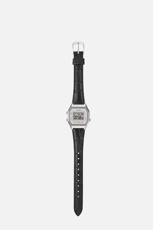 Retro Silver Black Leather - Black