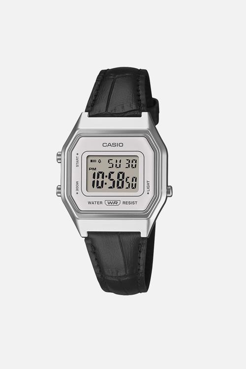 Retro Silver Black Leather - Black