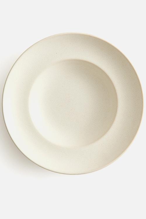 Reactive-glaze soup plate - light beige 