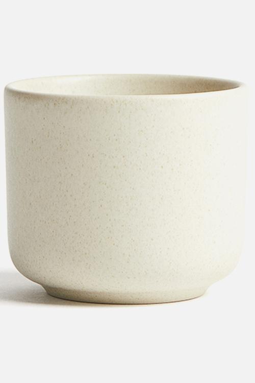 Reactive-glaze stoneware mug - light beige