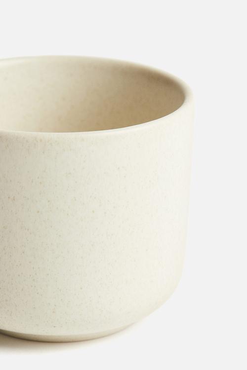 Reactive-glaze stoneware mug - light beige