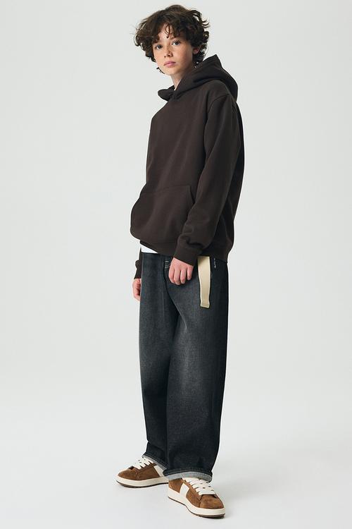 Hoodie - dark brown skater