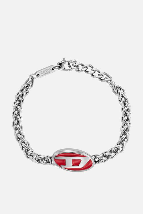 Red Enamel And Stainless Steel Chain Bracelet Dx1445040 - Red