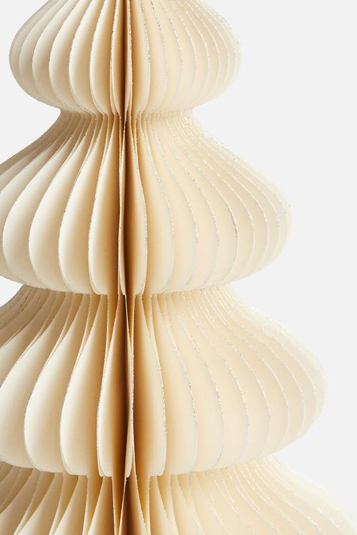 Small paper fir tree decoration - light beige