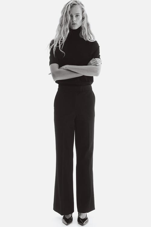 Bootcut trousers - black