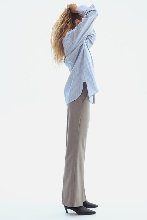 Bootcut trousers - greige marl
