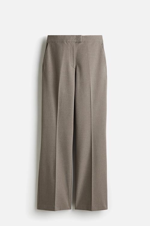 Bootcut trousers - greige marl