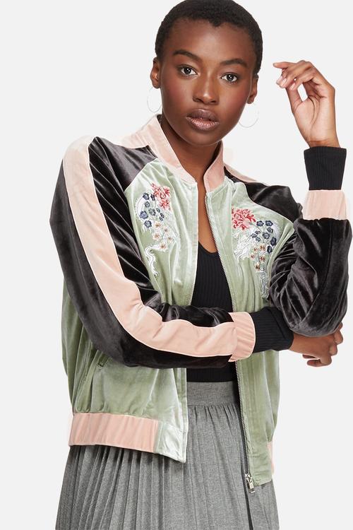 Contrast velvet bomber 