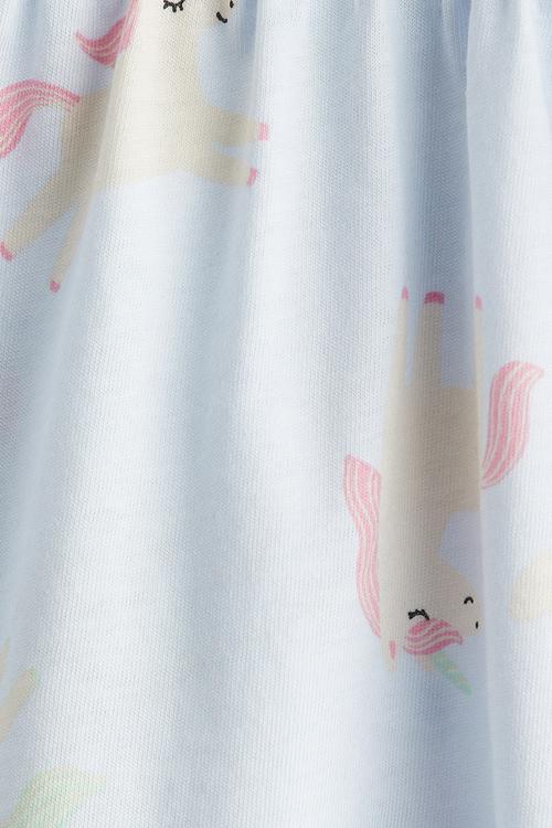 Patterned jersey dress - light blue/unicorns
