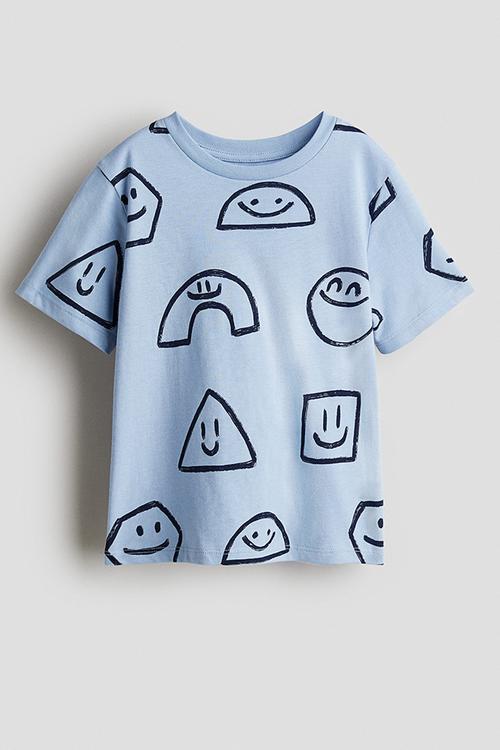Printed T-shirt - light blue/patterned