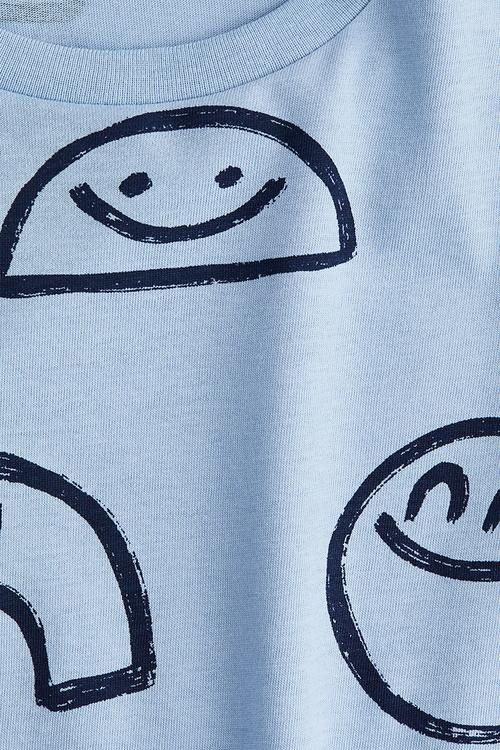 Printed T-shirt - light blue/patterned