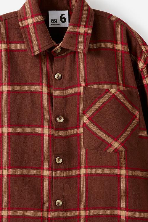 Ryder Long Sleeve Skate Shirt - Rocky Road/Heritage Check