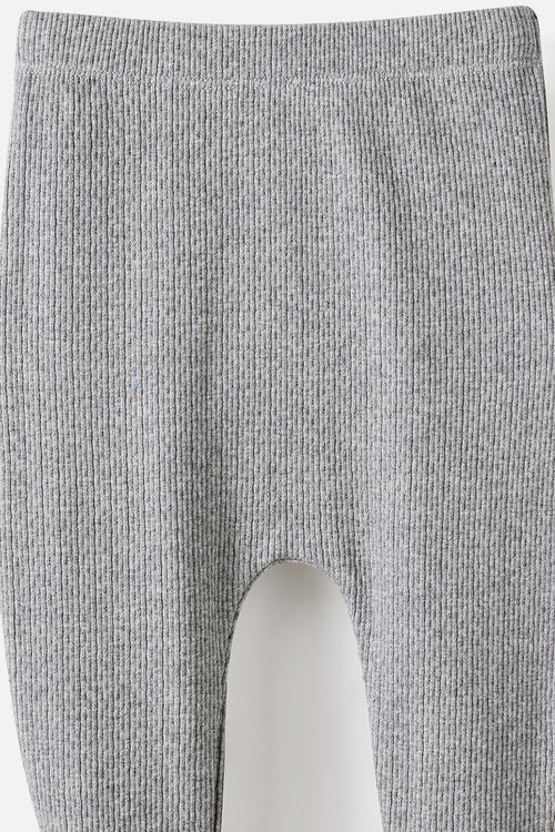 Organic Pointelle Legging - Mid Grey Marle