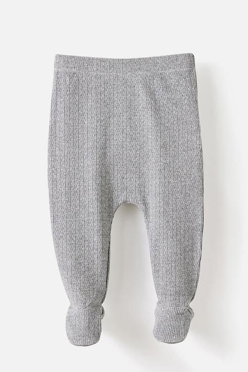 Organic Pointelle Legging - Mid Grey Marle