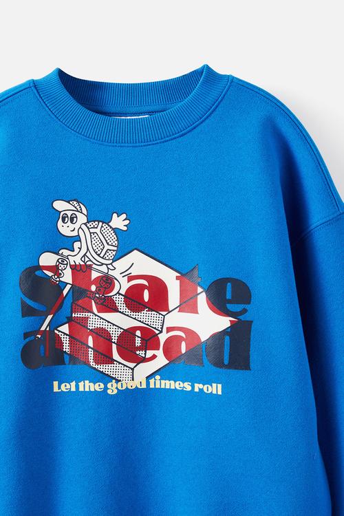 Sammy Oversize Crew - Harbour Blue/Skate Ahead