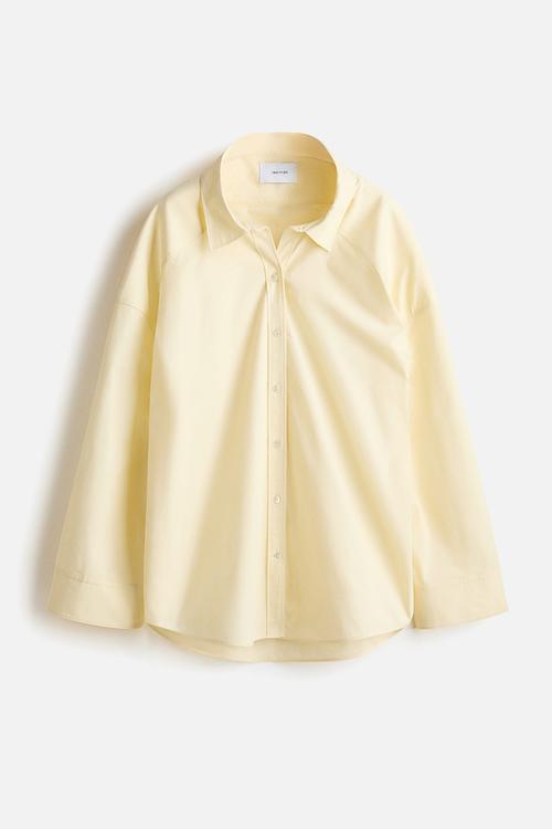 Cotton poplin shirt - light yellow